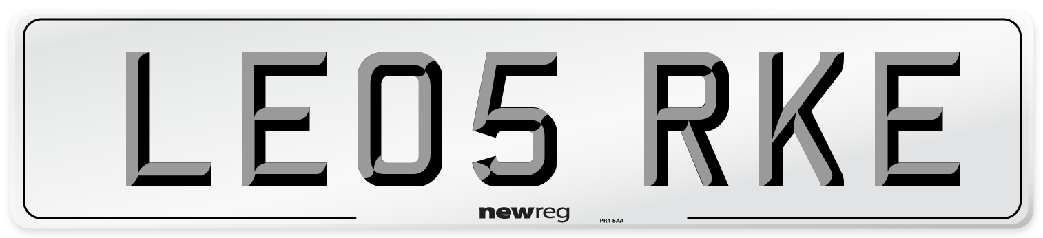 LE05 RKE Number Plate from New Reg